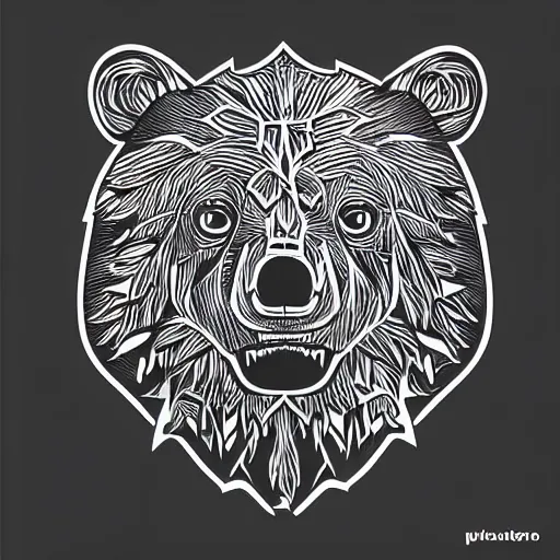 Prompt: warrior bear profile image, vector art, pfp, profile image, detailed, intricate, dramatic, svg, svg vector, 8 k