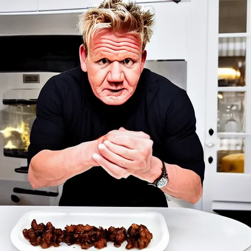 Image similar to Gordon Ramsay cooking with poop