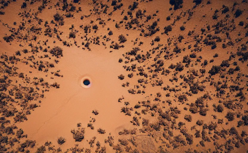 Image similar to top view of a desert, natural light, cinematic lighting, 8 k