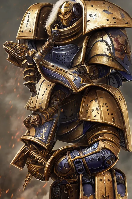 Image similar to armor portrait heros warhammer 4 0 k horus heresy fanart - the primarchs emperor by johannes helgeson animated with vfx concept artist & illustrator global illumination ray tracing hdr fanart arstation zbrush central hardmesh 8 k octane renderer comics stylized