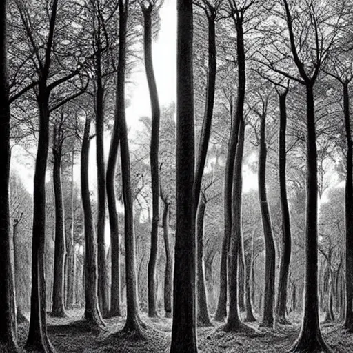 Prompt: a picture that does not show a human being, but is an optical illusion, but many recognize a human being in the structures. it could be trees that are such that the shape represents the shape of a human being.