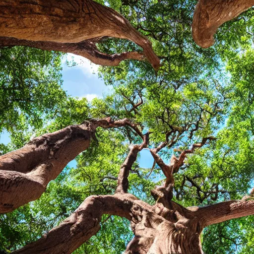 Image similar to an oak tree growing in a large atrium, natural light, photo, 4 k, view from a distance