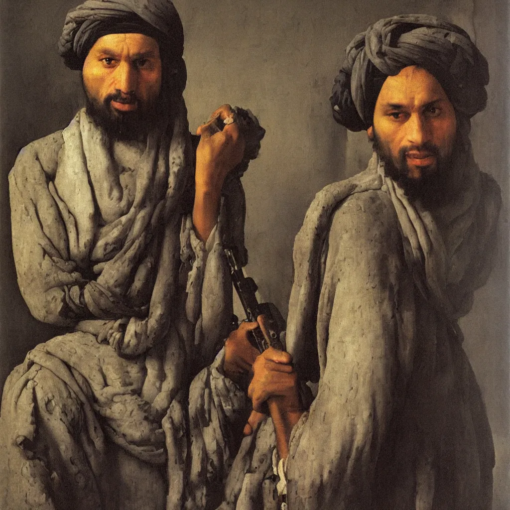 Image similar to taliban portrait by johannes vermeer