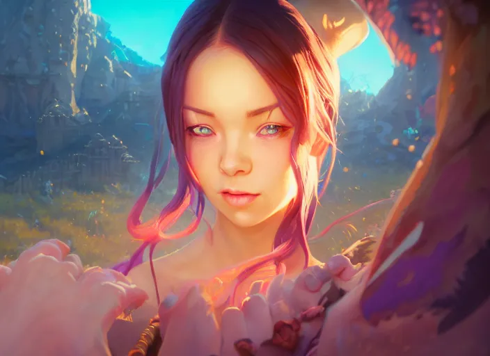 Image similar to highly detailed portrait of inna, in no game no life, stephen bliss, 8 k, unreal engine, fantasy art by greg rutkowski, loish, rhads, ferdinand knab, makoto shinkai and lois van baarle, ilya kuvshinov, rossdraws, tom bagshaw, global illumination, radiant light, detailed and intricate environment