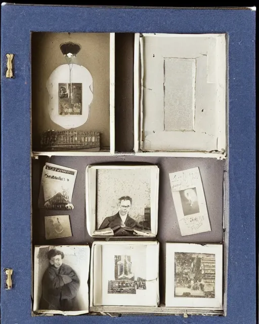 Prompt: a well - lit, detailed museum archive photograph of a memory box by joseph cornell