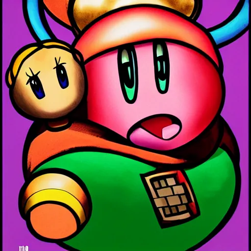 Image similar to portrait of kirby in the style of raphael