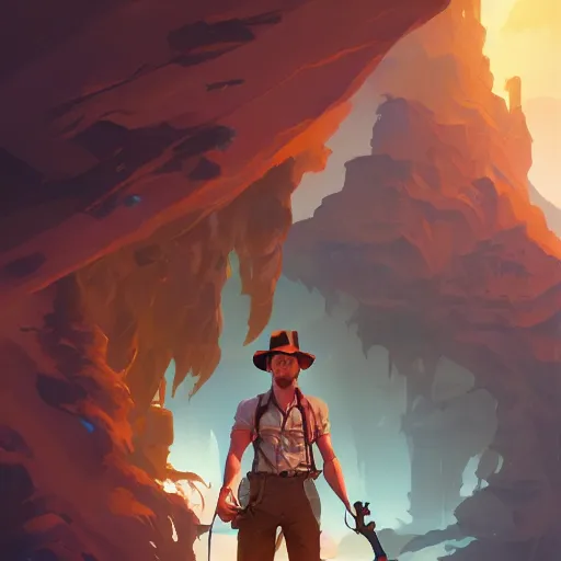 Image similar to hero world indiana jones, behance hd by jesper ejsing, by rhads, makoto shinkai and lois van baarle, ilya kuvshinov, rossdraws global illumination