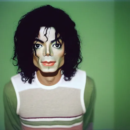 Prompt: expired fuji Film portrait of Michael Jackson