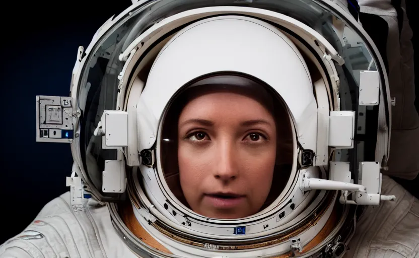 Image similar to studio photography of an astronaut, detailed face, cinematic lighting, 8 k