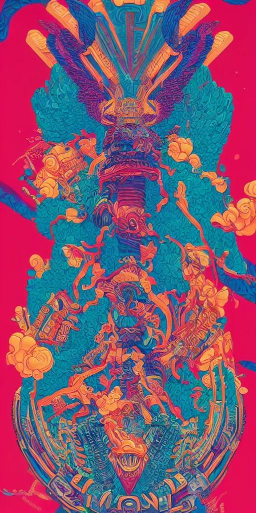 Image similar to mayan quetzalcoatl , Tristan Eaton, victo ngai, artgerm, RHADS, ross draws