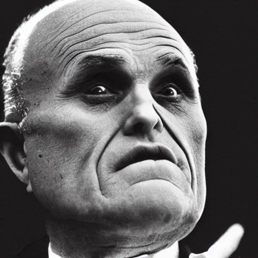 Image similar to vintage photo of Rudy Giuliani as Nosferatu