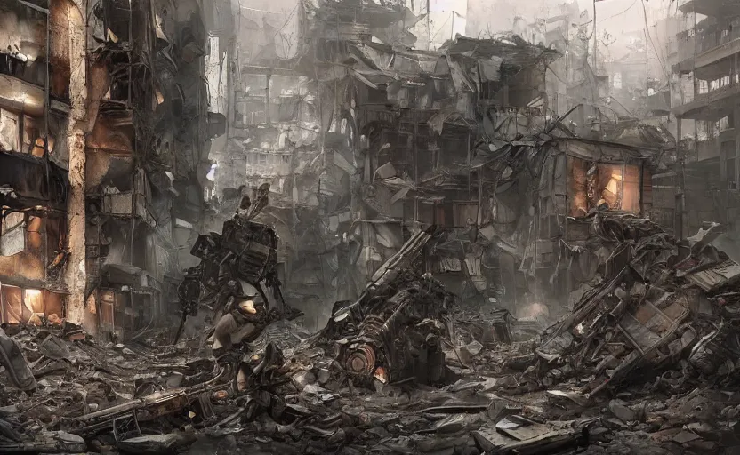 Image similar to American soldiers entering a ruined apartment, post-apocalyptic vibe, digital art made by Stanley Artgerm Lau, WLOP, Rossdraws, James Jean, Andrei Riabovitchev, Marc Simonetti, Yoshitaka Amano, ArtStation, CGSociety