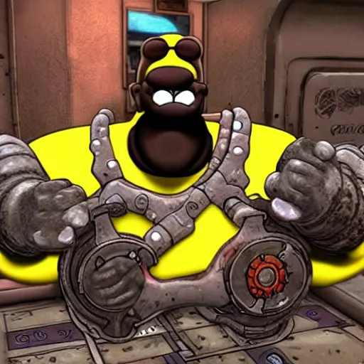 Prompt: Homer Simpson in Gears of War