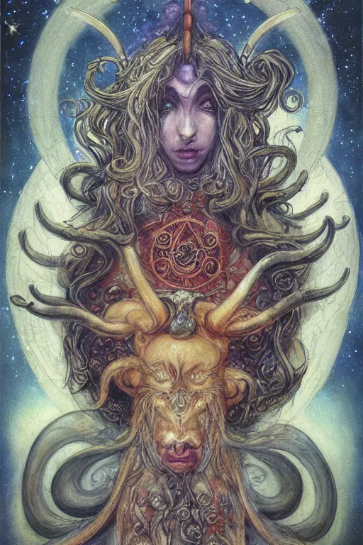 Image similar to aries zodiac artwork, mystic occult style, detailed, 8 k, symmetrical, by brian froud