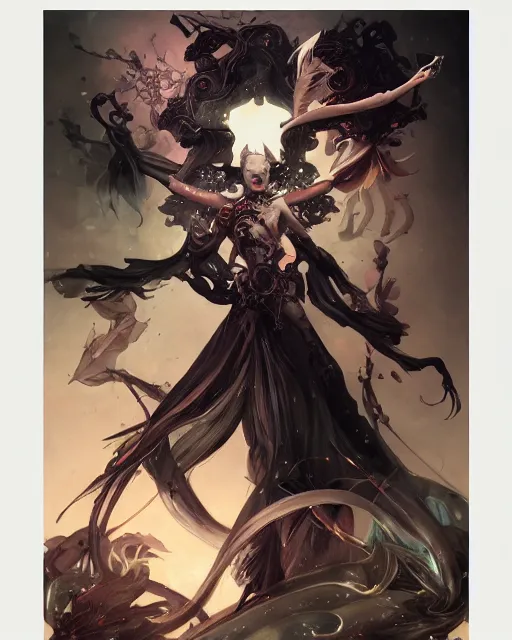 Prompt: the embodiment of darkness by Valentina Remenar, maximalism, peter mohrbacher and artgerm