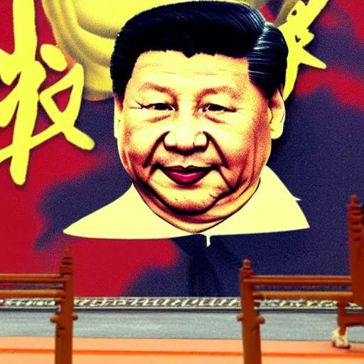 Prompt: The face of Xi Jinping drawn like the face of Winnie the Pooh, cartoon