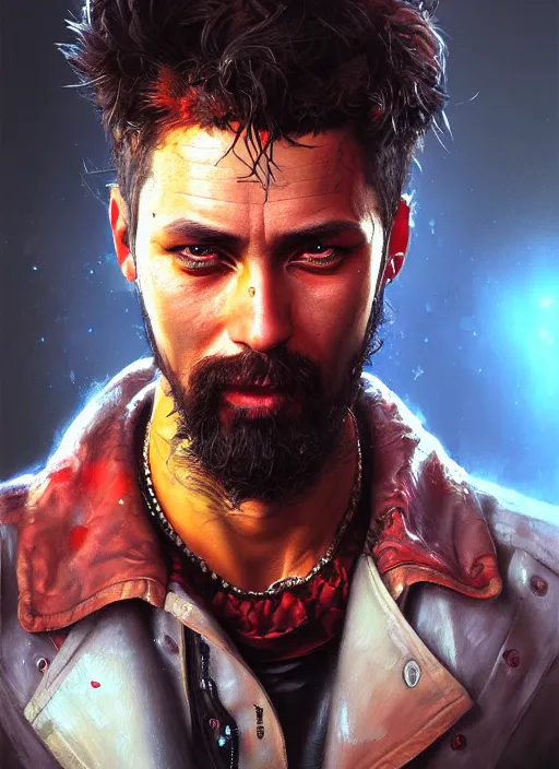 Prompt: a _ fantasy _ style _ portrait _ painting _ of street tramp oil _ painting _ unreal _ 5 _ daz. _ rpg _ portrait _ extremely _ detailed _ artgerm _ greg _ rutkowski _ greg