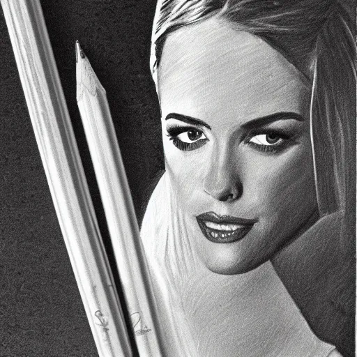 Image similar to pencil illustration of Halston highly detailed, cinematic,