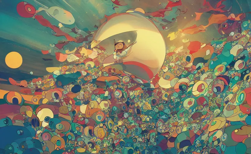 Image similar to christian album cover, cartoon Digital painting, detailed, beautiful brush stroke rendering, by Beeple, by Hayao Miyazaki, by Takashi Murakami, by Masahiro Ito, 4k wallpaper