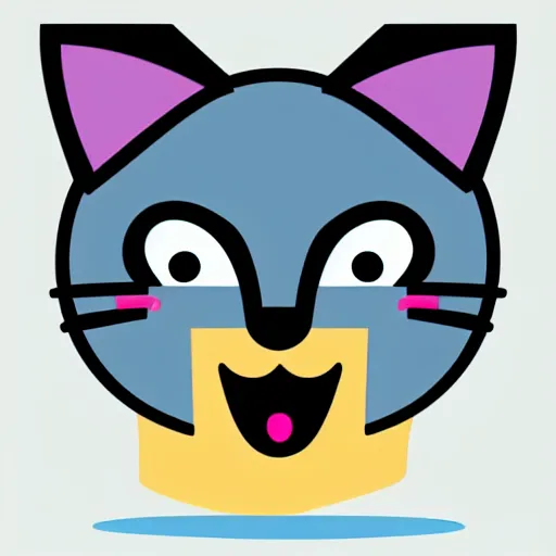 Prompt: a happy cat, vector graphic, app icon