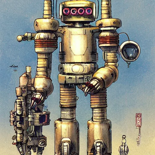 Image similar to retro future robot by jean - baptiste monge