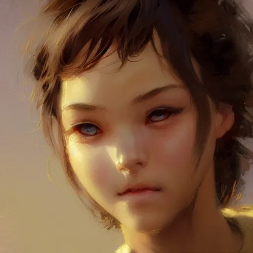 Image similar to cute anime girl face, painting by gaston bussiere, craig mullins, j. c. leyendecker