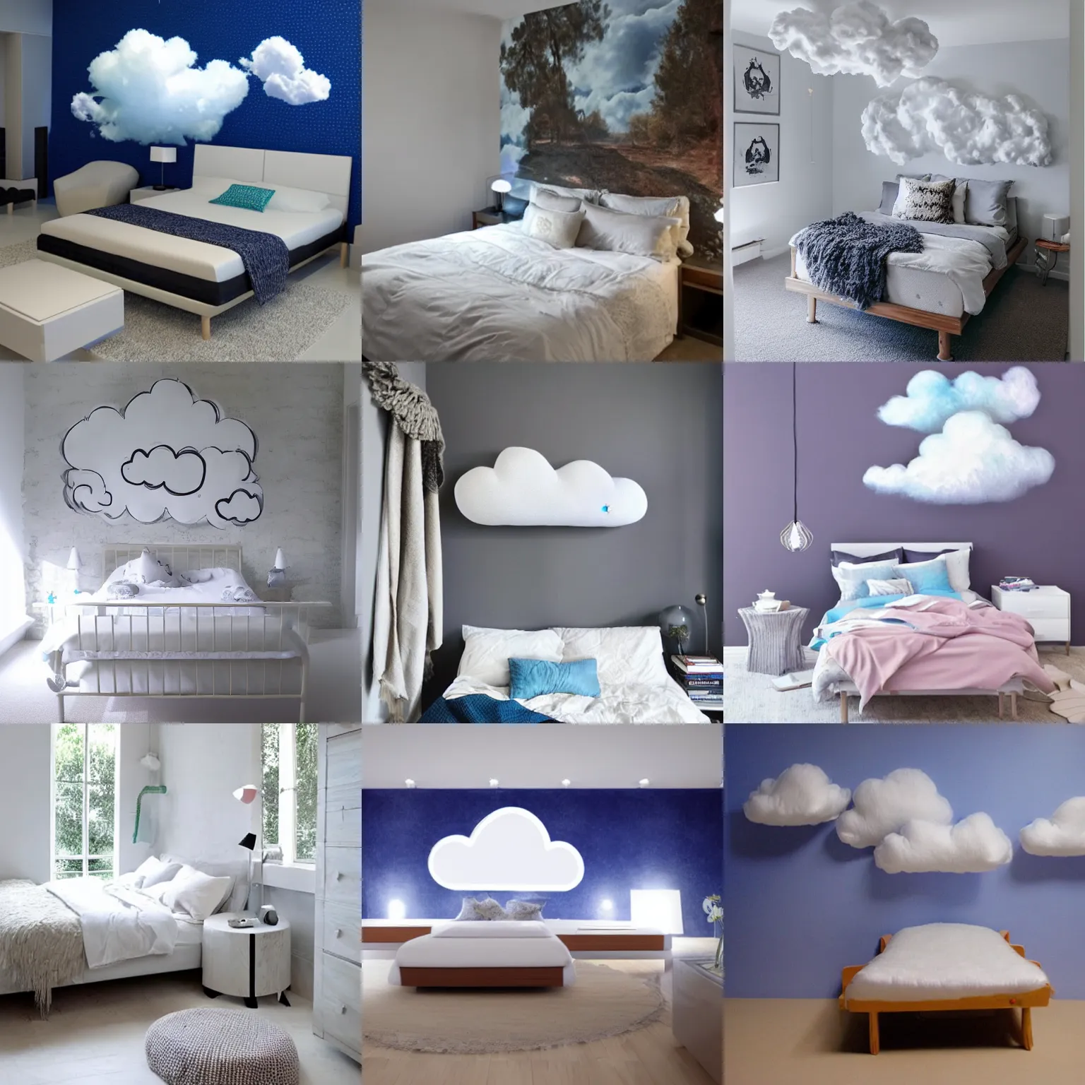 Prompt: a cloud bedroom