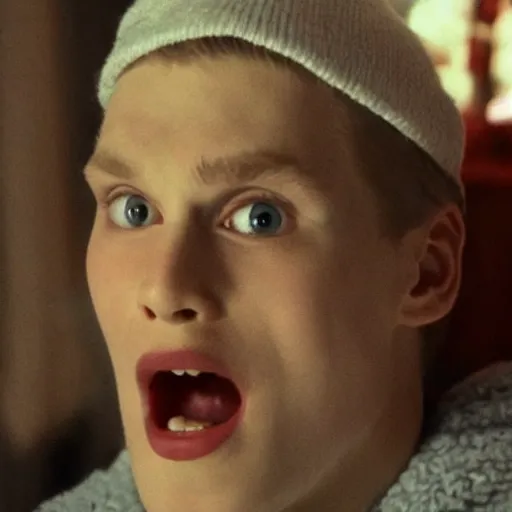 Prompt: Live Action Still of Jerma in Home Alone, real life, hyperrealistic, ultra realistic, realistic, highly detailed, epic, HD quality, 8k resolution, body and headshot, film still