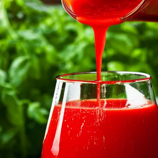Prompt: raining tomato juice