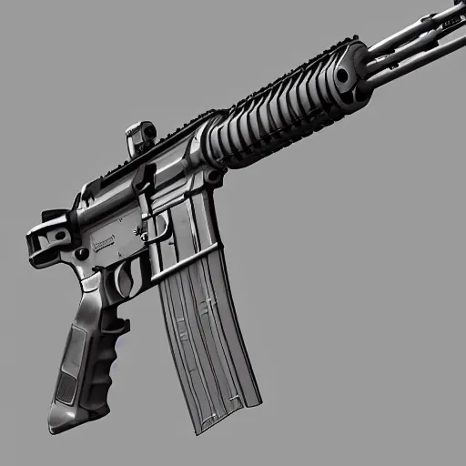 Image similar to digital 2 d, digital 3 d, concept art, weapons, hard surface, ar - 1 5