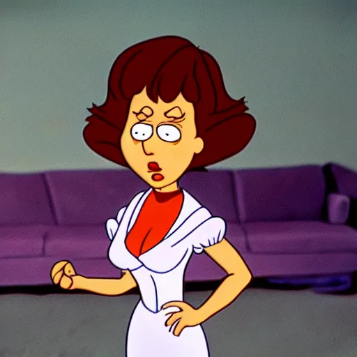 Image similar to a still of lois griffin in misery ( 1 9 9 0 ), 4 k, hd photo.