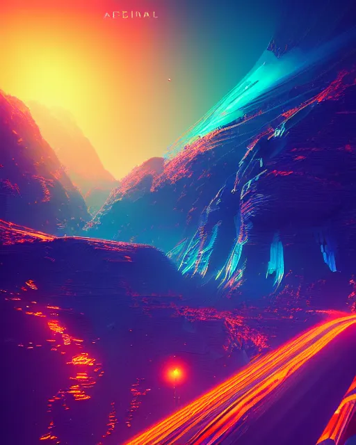 Image similar to Digital world, simulation theory, glitching, scifi, global illumination, unique landscape, fine details, perfect, 8k high detail, masterpiece, trending on ArtStation, by Alena Aenami, Petros Afshar, Liam Wong