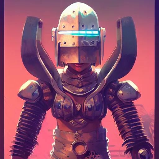 Image similar to cyberpunk viking helmet mask warrior goddess robot ninja fantasy, art gta 5 cover, official fanart behance hd artstation by jesper ejsing, by rhads, makoto shinkai and lois van baarle, ilya kuvshinov, ossdraws