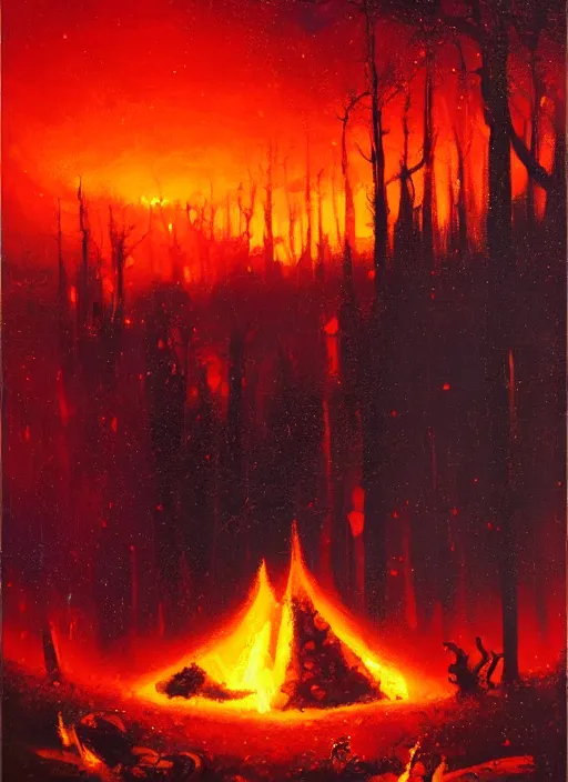 Image similar to camp fire by paul lehr