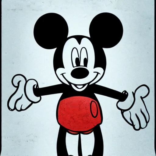 Prompt: micky mouse in a horror movie
