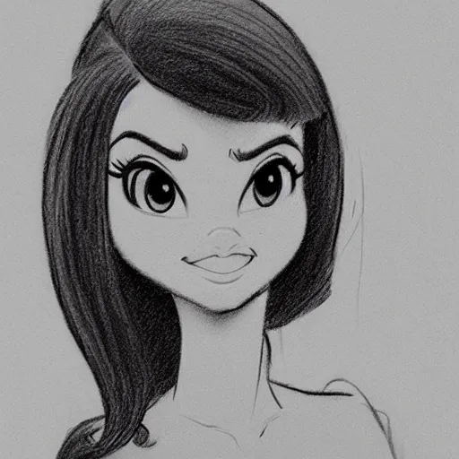 Image similar to milt kahl pencil sketch of victoria justice disney style