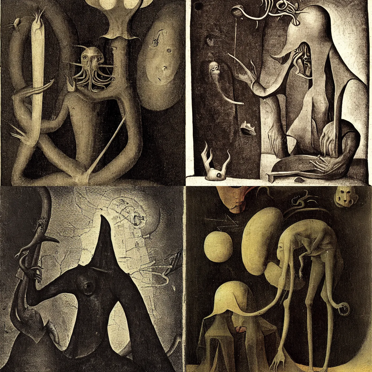 Prompt: a portrait of Nyarlathotep by Hieronymus Bosch