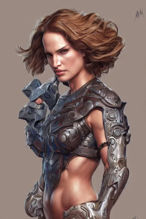 Image similar to muscled Natalie Portman as a ruggedly handsome hero, intricate, elegant, highly detailed, centered, digital painting, artstation, concept art, smooth, sharp focus, illustration, art by artgerm and donato giancola and Joseph Christian Leyendecker, Ross Tran, WLOP