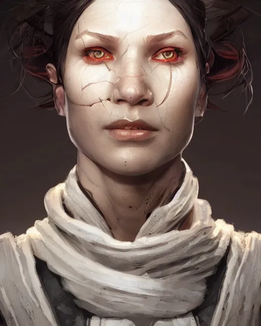 Prompt: White Wrath as an Apex Legends character digital illustration portrait design by, Mark Brooks and Brad Kunkle detailed, gorgeous lighting, wide angle action dynamic portrait