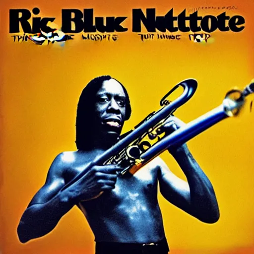 Image similar to Blue Note jazz album cover of Rick James playing the clarinet