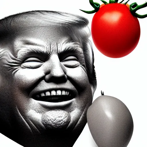 Image similar to trump as a tomato, photo, render, high resolution