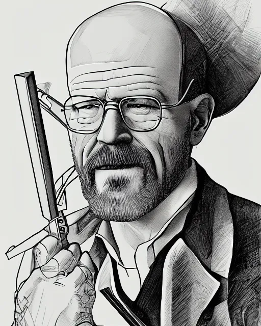 Prompt: Heisenberg, in the style of Record of Ragnarok, Record of Ragnarok, Shuumatsu no Valkyrie artwork