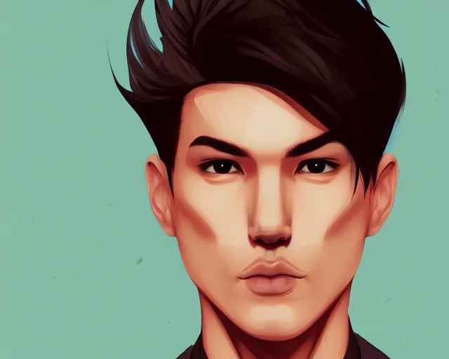 Prompt: stability a male portrait, a simple vector based illustration, by ross tran, artgerm