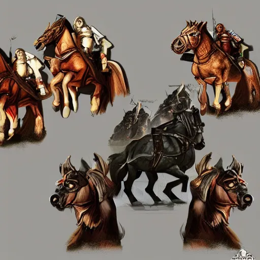 Prompt: 4 horsman of the 4 horseman of the apocalypse, cinematic lighting