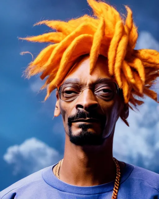 Image similar to Snoop Dogg in the role of Goku, film still, amazing short, 8K, IMAX, ultra detailed