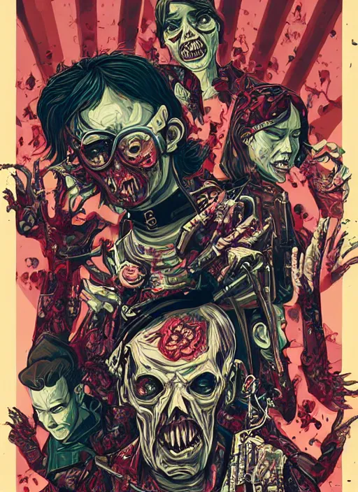 Image similar to zombie punk band poster, tristan eaton, victo ngai, artgerm, rhads, ross draws