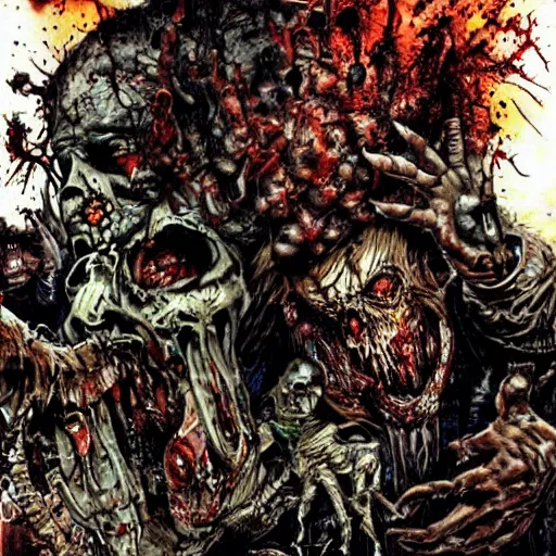 Prompt: zombie apocalypse by simon bisley, detailed