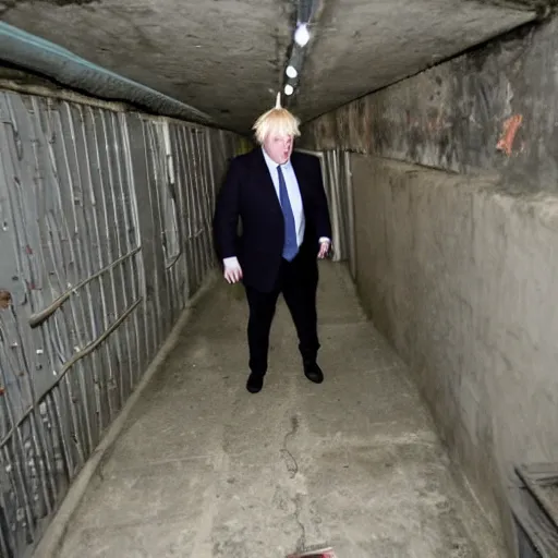 Image similar to photo of boris johnson lost in the sewers