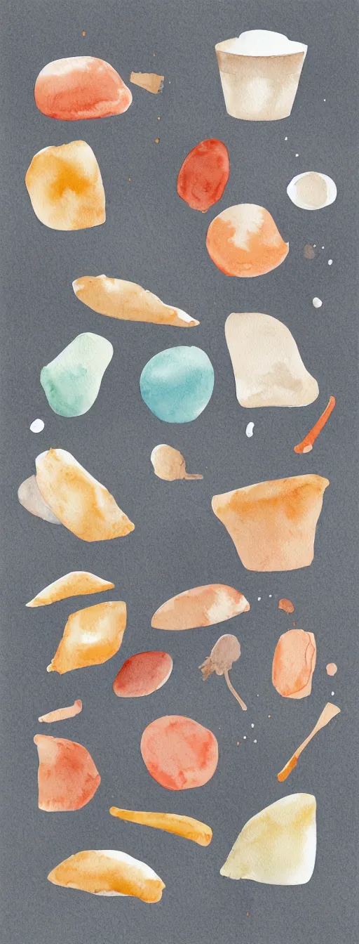 Image similar to minimalist watercolor art of flours on white background, illustration, vector art