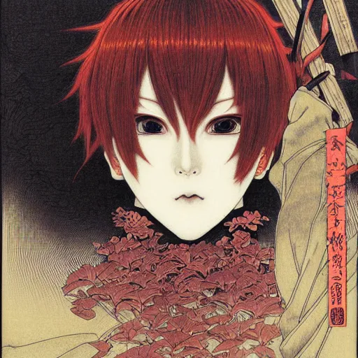 Image similar to prompt : portrait of muse soft light painted by takato yamamoto, rinnegan eyes inspired by ninja anime, smooth face feature, intricate oil painting, high detail, sharp high detail, manga and anime